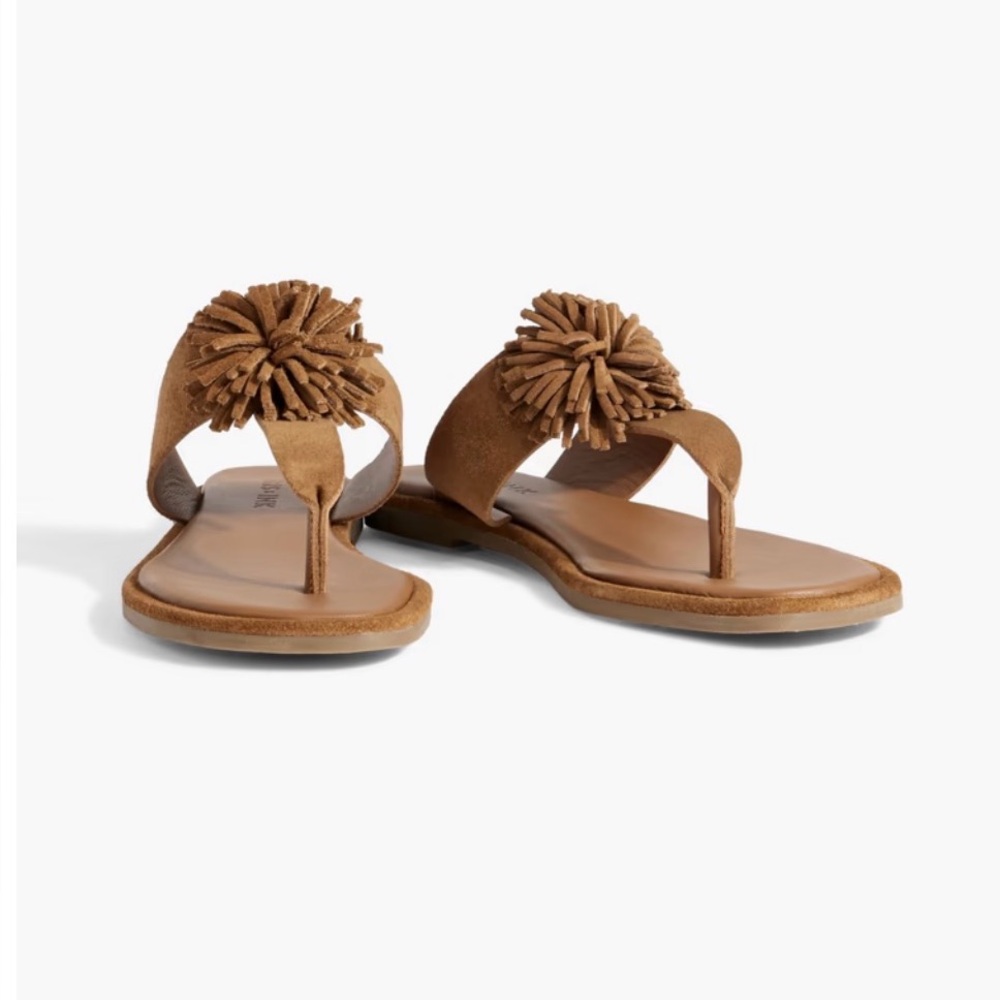 IRIS & INK Grace pompom-embellished suede sandals